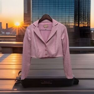Show Me Your Mumu Women's Small/S Daisy Blazer Pink/white VGC Cropped
